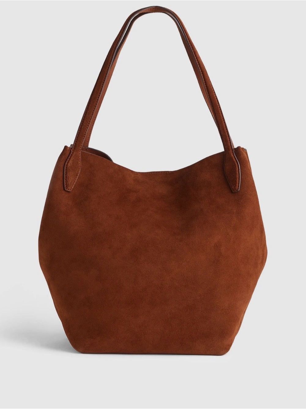 NWT! MADEWELL The Shopper Tote in Suede, Soft Mahogany Brown NR388 Oversized Bag - Picture 2 of 16